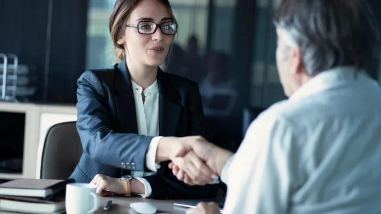 Client meeting their attorney after an auto accident.