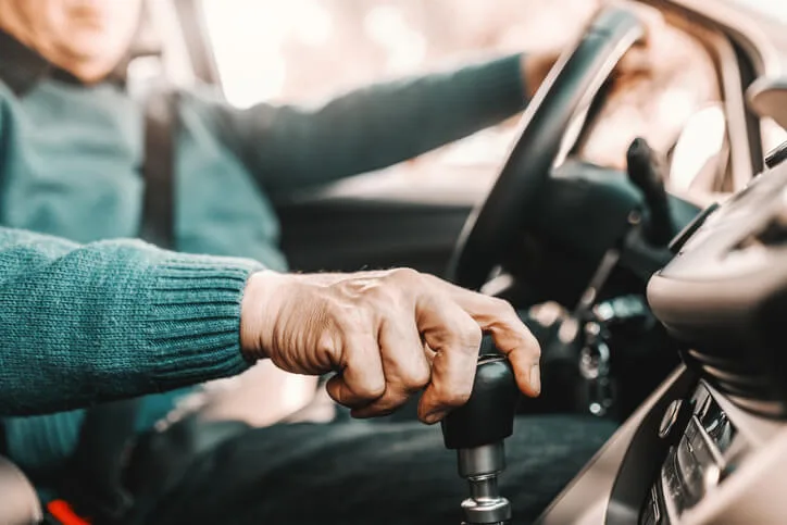 Senior man driving