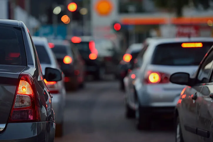 traffic in the evening