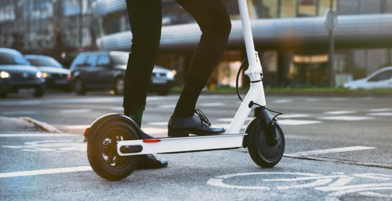Person on electric scooter
