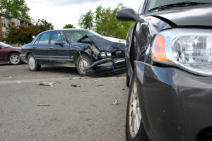 Two cars involved in an accident