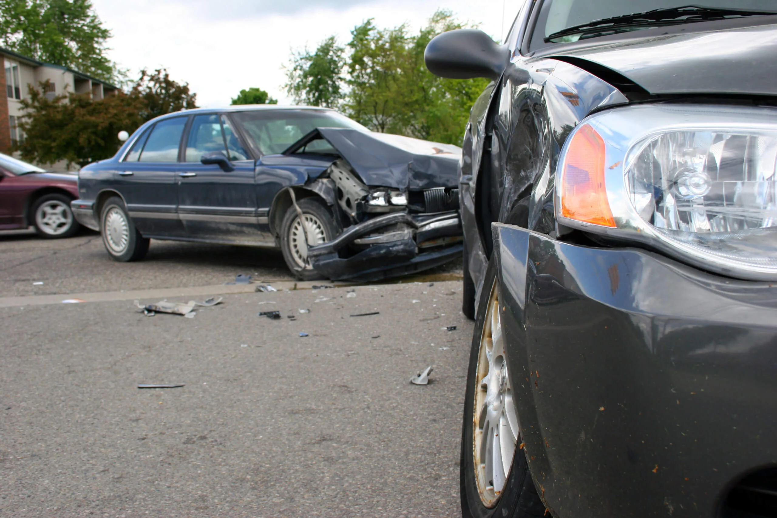 Two cars involved in an accident